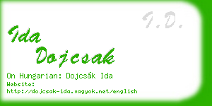 ida dojcsak business card